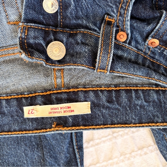 Levi's Women's wedgie Straight Leg Jeans - Dark Blue - Picture 3 of 3